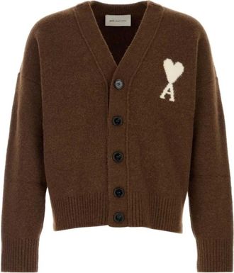 Ami Ami De Coeur Cardigan - Heren - Vesten - Bruin - XL - Wol - Truien & Vesten