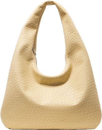 Generic Vintage Faux Woven Leather Shoulder Bag, Womens Handbag, Large Capacity Tote, Crescent, Zipper Underarm, Daily Commuter(RANDL)