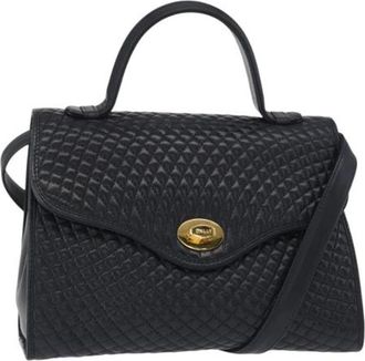 Bally Pre-owned Lederen Handtas - Dames - Vintage Handtas - Blauw - ONE Size - Leer - Vintage