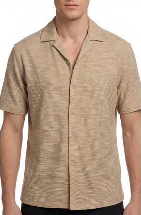 Report Collection Textured Knit Camp Shirt in Taupe at Nordstrom Rack, Size X-Large