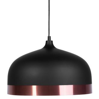 Beliani Beliani - L&aacute;mpara Colgante Con 1 Luz Pantalla Redonda Negra Elegante Parina