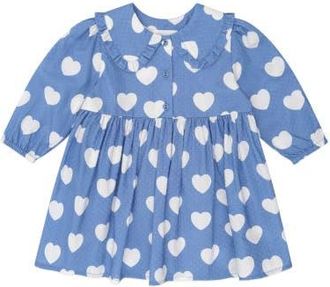 Huxbaby Frill Heart Collar Dress in Bijou Blue at Nordstrom, Size 6-12M Au