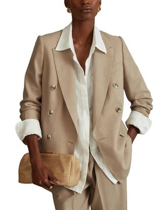 Reiss Sadie Double-Breasted Wool Blazer