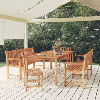 Berkfield Home 5 Piece Garden Dining Set Solid Wood Teak in Brown
