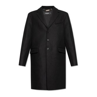 Dsquared2 Wollen jas - Heren - Mantel - Zwart - XL - Wol - Jassen