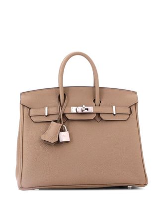 Herm&egrave;s Birkin Handbag Brown Togo with Palladium Hardware 25 tote bag - Beige