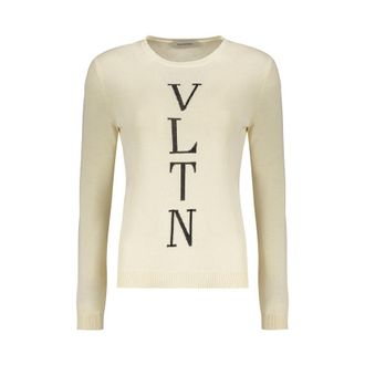 Valentino WomenS Off White Cotton Sweater, Size 44