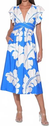 Adelyn Rae Avery Placement Midi Dress In Blue