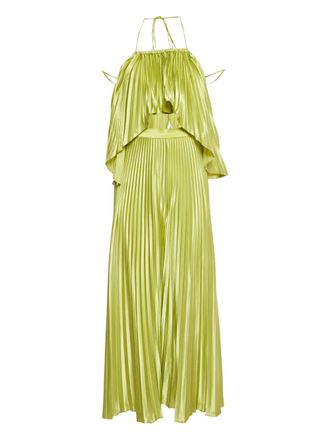 L&rsquo;Id&eacute;e Satijnen geplooide set - Groen