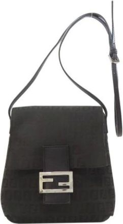 Fendi Pre-owned Cross Body Bags, female, Black, Size: ONE SIZE Pre-owned Vintage Shoulder Bag