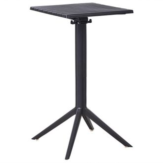 Beliani Bistro Table Black Syntetic Material 60 x 60 cm Flip Top Tabletop Outdoor Resistance Balcony Table LEMNOS
