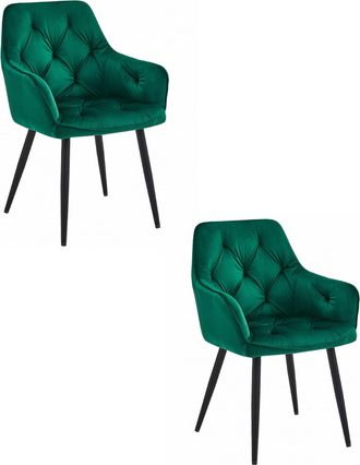 OEM Silla York - Terciopelo Verde Oscuro / Patas Negras X 2
