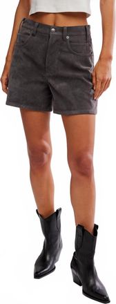 Free People Tippi Vegan Suede Shorts In Dark Grey