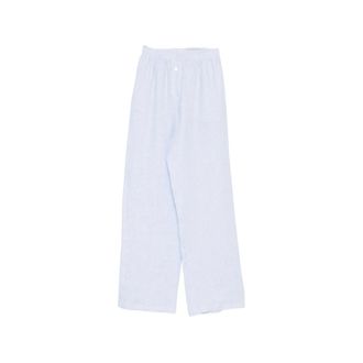 Riviera & Bar Wide Trousers, female, Blue, Size: M Elasticated-waistband Pants