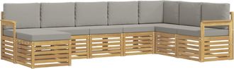 vidaXL Conjunto De Sof&aacute;s De Exterior 8 Uds. Blanco Y Gris Claro Vidaxl