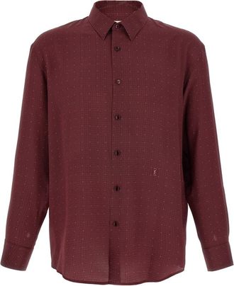 Saint Laurent Maroon Full Sleeves Shirt