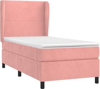 vidaXL Cama Box Spring Con Colch&oacute;n Terciopelo Rosa 90x190 Cm Vidaxl