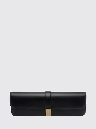 Khaite Blake Calfskin Leather Clutch with Metallic Snap Closure