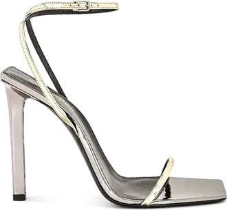 Saint Laurent Sandalo - Dames - Sandalen met hakken - Grijs - 37 EU - Schoenen
