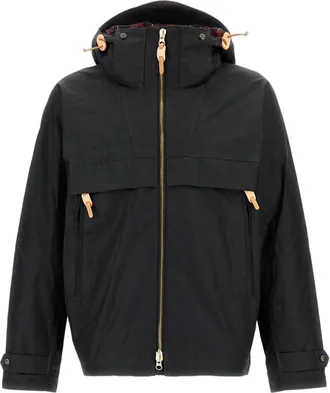 Manifattura Ceccarelli Black Water-Repellent Waxed Cotton Trekking Jacket