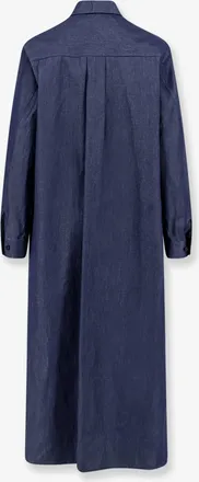 Hev&ograve; Womens Cotton Chemisier Dress Blue
