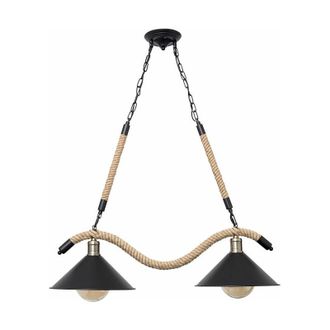 Fabrilamp Fabrilamp - Colgante Soga 2xe27 L.82xan.30xal.reg.cm Cuerda Negro