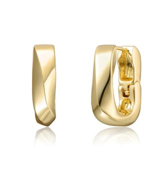 Rachel Glauber Geometric Rectangle Mini Hoop Earrings