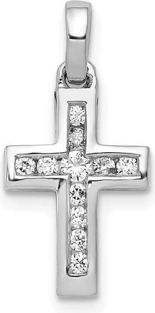 Diamond2Deal 10K Gold 1/6ct. Diamond Latin Cross Pendant