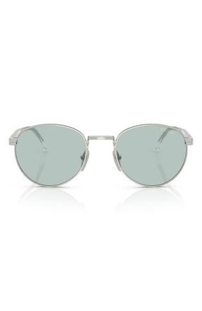Prada 53mm Oval Sunglasses in Silver Avio Chiaro/acciaio at Nordstrom