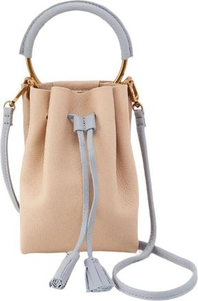 Hobo Hobo Eden Phone Bag Womens Linen White Pebbled Leather Crossbody Straps DDR2385