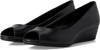 Bandolino Candra Pumps USBlack Slip On Peep Toe Wedge Heel JZZ1272