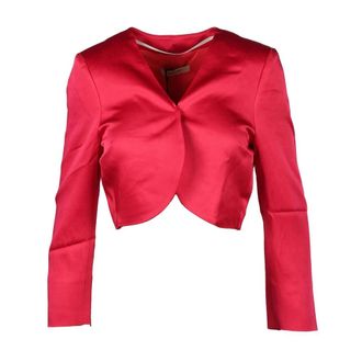 Twinset Blouses, female, Pink, Size: 2XS Fuchsia Cropped Sweater for Women