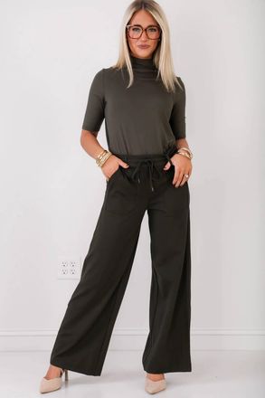 Tribal Dark Ivy Pull On Pant With Drawcord In Black
