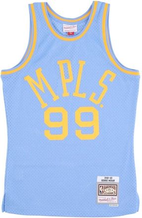 Mitchell & Ness Vintage Basketbal Tanktop George Mikan - Heren - Fitness - Blauw - S - Polyester - Fitness