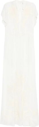 Forte_Forte Cr&ecirc;pe De Chine Maxi Dress With Ethereal Embroidery