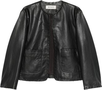 R&oacute;he Whipstitch-trim Collarless Jacket
