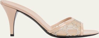 Gucci Erin Jeweled Leather Stiletto Sandals