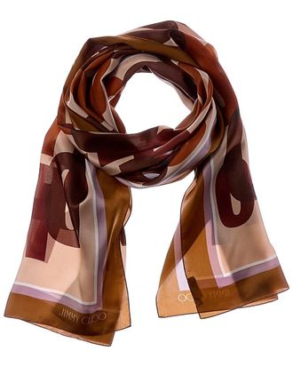 Jimmy Choo London Logo Silk Scarf