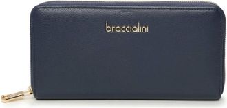 Braccialini Accessoires, Dames, Blauw, ONE Size, Leer, Portemonnee met ritssluiting en meerdere vakken