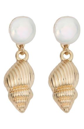 Panacea Freshwater Pearl Drop Earrings in White at Nordstrom
