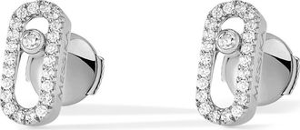 Messika Move Uno Pav&eacute; Diamond Stud Earrings in White Gold at Nordstrom