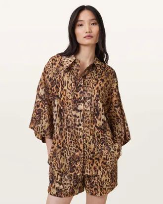 AllSaints Charli Leopard Print Shirt