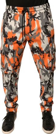 Dolce & Gabbana Mens Camouflage Cotton-Polyester Cargo Pants Multicolor
