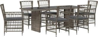 vidaXL Juego De Comedor Para Exteriores 7 Uds. Gris Rat&aacute;n Sint&eacute;tico Vidaxl