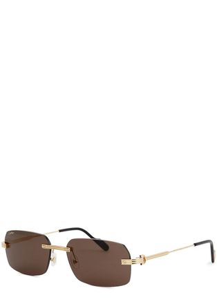 Cartier Cartier Premi&egrave;re De Cartier Gold-tone Rimless Sunglasses, Sunglasses
