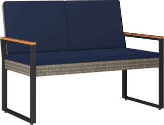 vidaXL Banco De Exterior 2 -seater 107 X 61 X 80 Cm Rat&aacute;n Sint&eacute;tico Vidaxl