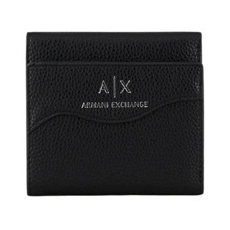 A|X Armani Exchange Accessoires, Dames, Zwart, ONE Size, Polyester, Zwarte Gehamerde Mini Portemonnee