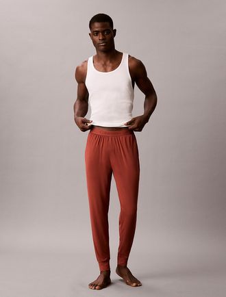 Calvin Klein Mens Ultra Soft Modal Sleep Joggers - Red - XL