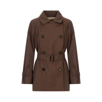Max Mara Trench Coats, female, Brown, Size: 2XS Calle Trench Coat