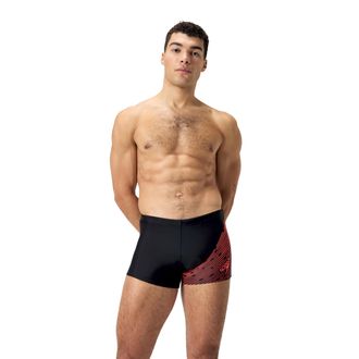 Speedo Badehose SPEEDO Mens Medley Logo Aquashort, Herren, Gr. 3 (XS), N-Gr, schwarz (schwarz, rot), Obermaterial: 80% Nylon, 20% Elasthan, Badehosen Badehos